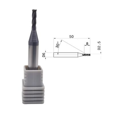 65HRC 4 Flute Cemented Carbide Endmill for Titanium Alloy