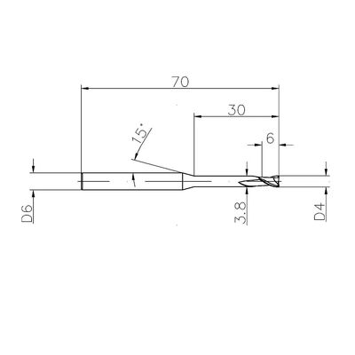55HRC 2 Flute 4mm Tungsten Carbide Endmill for Hard Metal