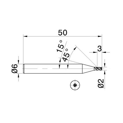 Uncoated 3 Flutes Cemented Carbide End Mill for Aluminum
